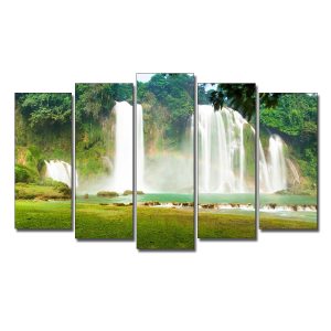 Tranh thác nước Bản Giốc đẹp kiểu ghép bộ 5 tấm