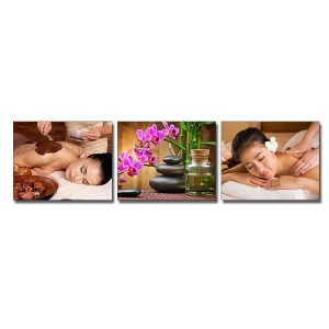Tranh spa đẹp hình ảnh cô giá nằm thư giãn và chăm sóc da