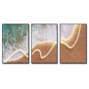 Bộ 3 bức tranh canvas sóng biển đẹp