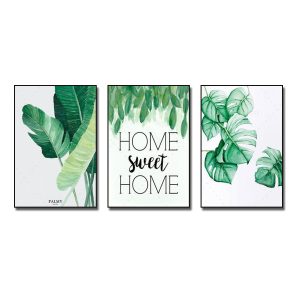 Tranh treo tường đẹp bộ lá cây xanh nhiệt đới