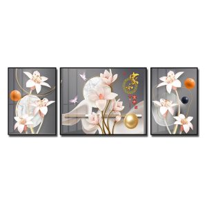 Bộ tranh hoa đẹp ghép 3 tấm