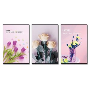 Bộ 3 bức tranh hoa đẹp lãng mạn