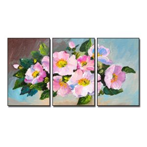 Bộ tranh hoa in canvas đẹp 3 tấm