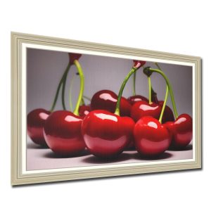 Bức tranh phòng ăn đẹp hình ảnh những quả cherry chín đỏ bắt mắt