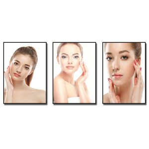 Bộ 3 bức tranh cô gái đẹp treo trang trí spa thẩm mỹ