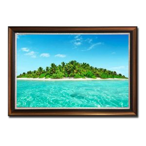 Bức tranh treo tường đẹp hình ảnh hòn đảo xanh tươi giữa biển nước xanh trong mát