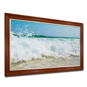 Bức tranh treo tường đẹp hình ảnh sóng biển vỗ tung bọt trắng xóa