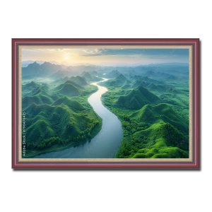 Một bức tranh được tạo bởi AI về phong cảnh non nước Ninh Bình đẹp hùng vỹ thơ mộng