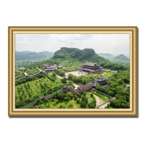 Toàn cảnh chùa Bái Đính đẹp từ trên cao trong bức tranh phong cảnh Ninh Bình