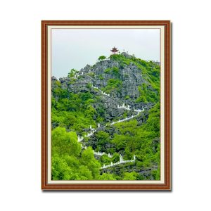 Bức tranh phong cảnh Ninh Bình đẹp khổ đứng hình ảnh đường đi lên Hang Múa Tam Cốc
