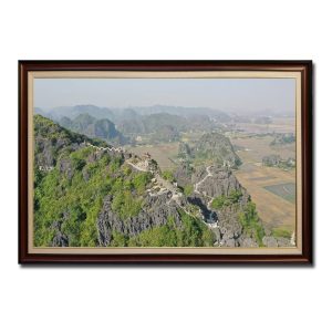 Bức tranh treo tường đẹp góc nhìn toàn cảnh từ trên cao Hang Múa, Tam Cốc, Ninh Bình