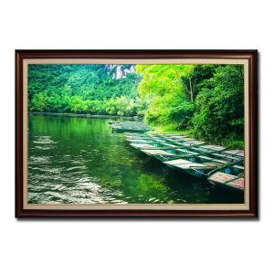 Bức tranh treo tường đẹp phong cảnh thiên nhiên Ninh Bình xanh mát