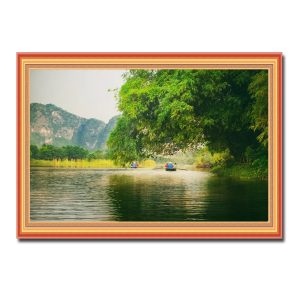 Bức tranh đẹp phong cảnh núi non sông nước Ninh Bình trong xanh yên bình