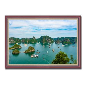 Tranh phong cảnh đẹp Vịnh Hạ Long với góc nhìn rộng toàn cảnh