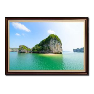 Tranh phong cảnh Vịnh Lan Hạ đẹp hình ảnh hòn đảo nổi giữa biển nước xanh biếc