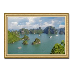 Bức tranh treo tường đẹp hình ảnh du thuyền trên biển Vịnh Hạ Long