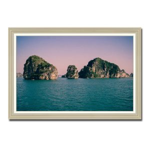 Tranh phong cảnh biển Vịnh Hạ Long đẹp với gam màu dịu nhẹ