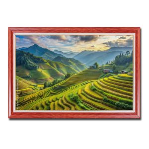 Tranh treo tường đẹp phong cảnh núi non và ruộng lúa bậc thang Amia96576