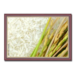 Tranh treo tường đẹp hình ảnh gạo trắng và những bông lúa chín vàng