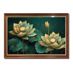 Bức tranh treo tường hoa sen với đường nét nổi 3D đẹp