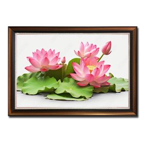 Bức tranh treo tường đẹp hình ảnh khóm hoa sen hồng