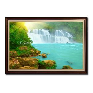 Bức tranh phong cảnh thác nước đẹp với ý nghĩa phong thủy tốt lành