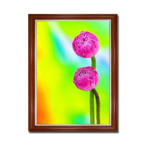 Bức tranh khổ đứng đẹp hình ảnh hoa sen hồng trên nền sắc màu lung linh