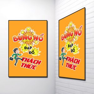 Tranh Slogan bùng nổ đạp đổ thách thức