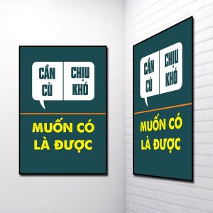 Tranh Slogan đẹp: Cần cù chịu khó muốn có là được