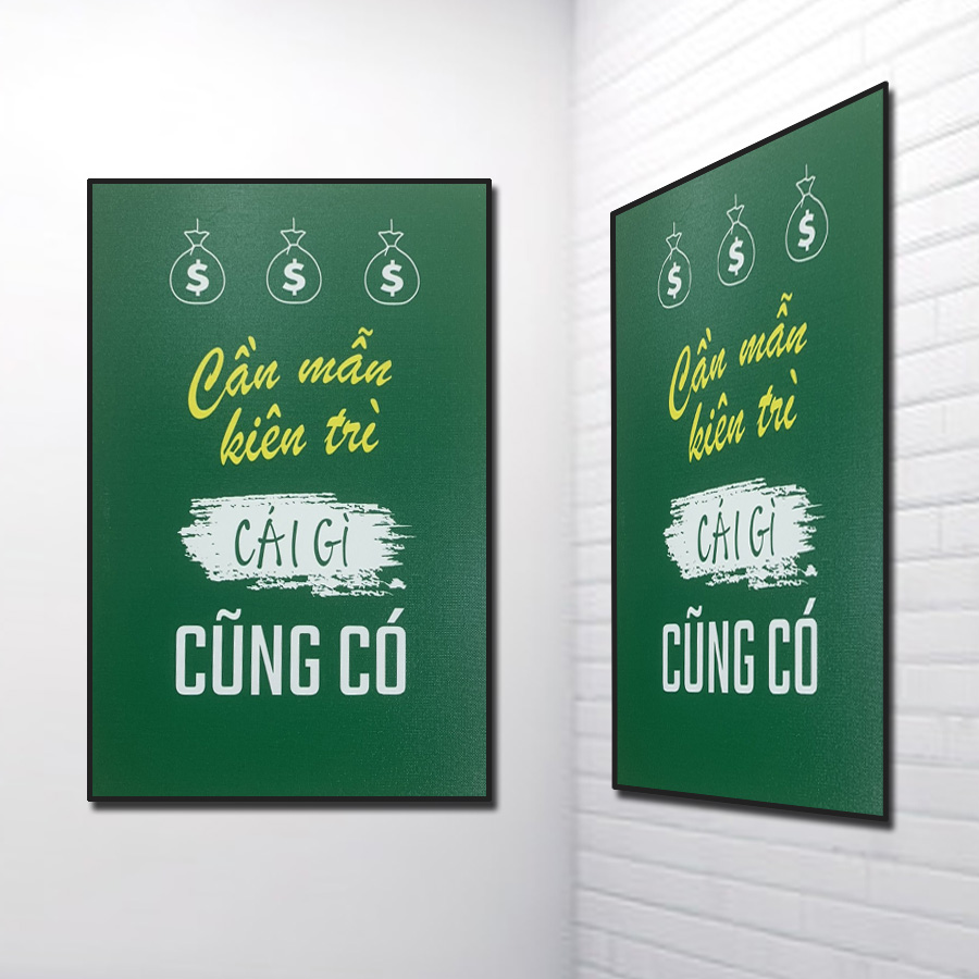 Tranh slogan Cần mẫn kiên trì cái gì cũng có