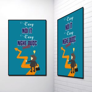 Tranh Slogan đẹp: Càng nói ít càng nghe được nhiều