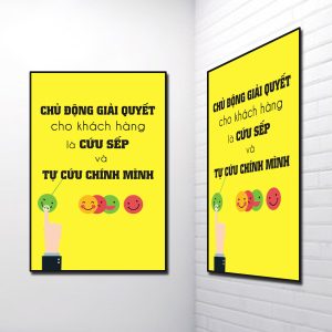 Tranh Slogan đẹp: Chủ động giải quyết cho khách hàng là cứu sếp và tự cứu chính mình
