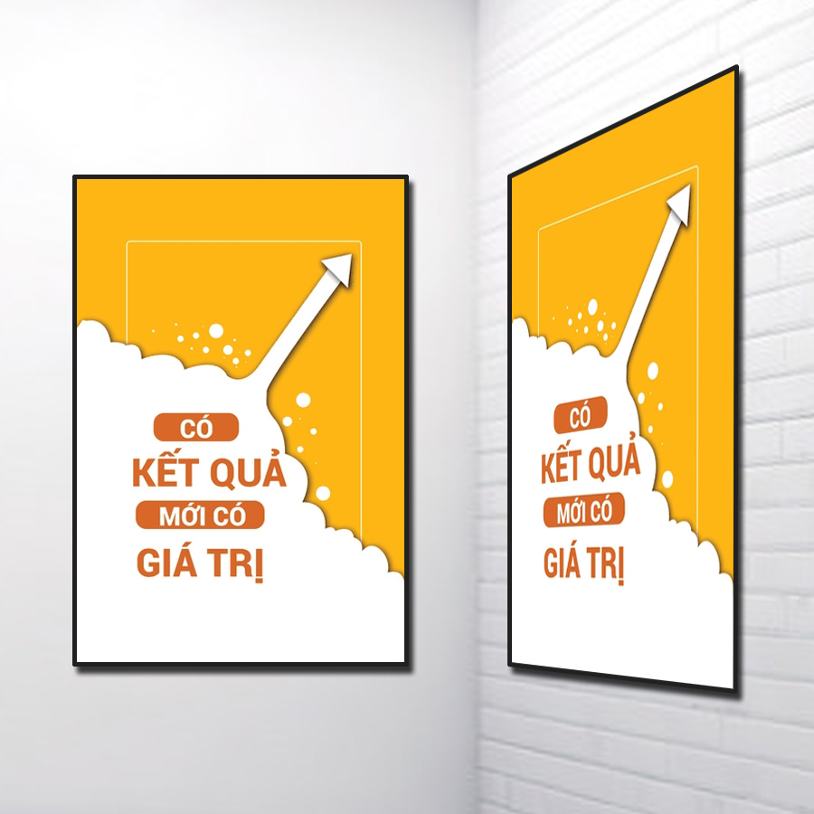 Mẫu tranh slogan đẹp Có kết quả mới có giá trị