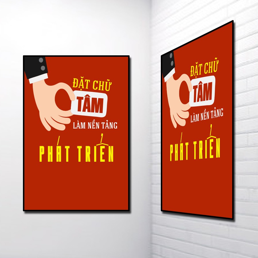 Tranh Slogan đẹp: Đặt chữ tâm làm nền tảng phát triển