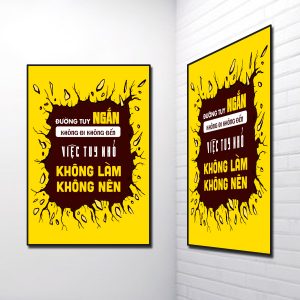 Tranh Slogan đẹp: Đường tuy ngắn không đi không đến, việc tuy nhỏ không làm không nên