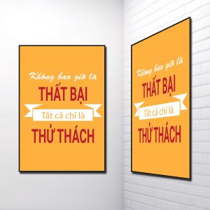Mẫu tranh slogan đẹp Không bao giờ là thất bại tất cả chỉ là thử thách