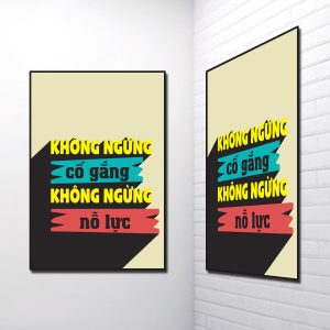 Tranh Slogan đẹp: Không ngừng cố gắng không ngừng nỗ lực