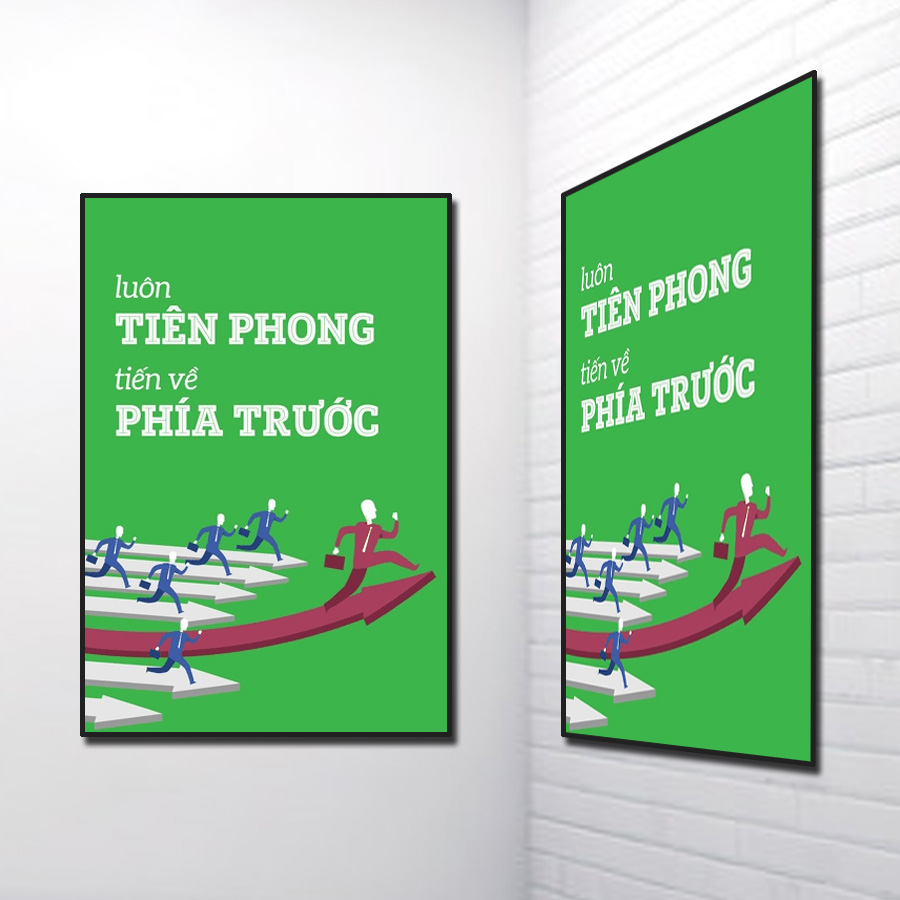Mẫu tranh slogan đẹp Luôn tiên phong tiến về phía trước