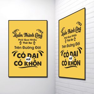 Tranh Slogan đẹp: Muốn thành công phải qua nhiều thất bại, trên đường đời có dại mới có khôn