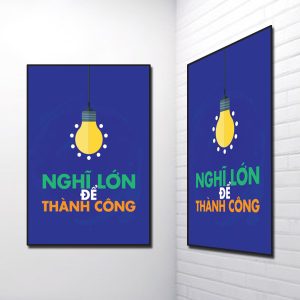 Mẫu tranh slogan đẹp Nghĩ lớn để thành công