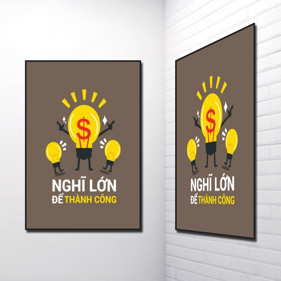 Mẫu tranh slogan đẹp Nghĩ lớn để thành công