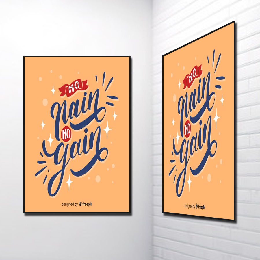 Tranh Slogan Tiếng Anh: No Pain No Gain