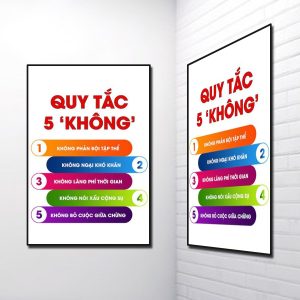 Tranh Slogan Tiếng Việt: Quy tắc 5 'không'