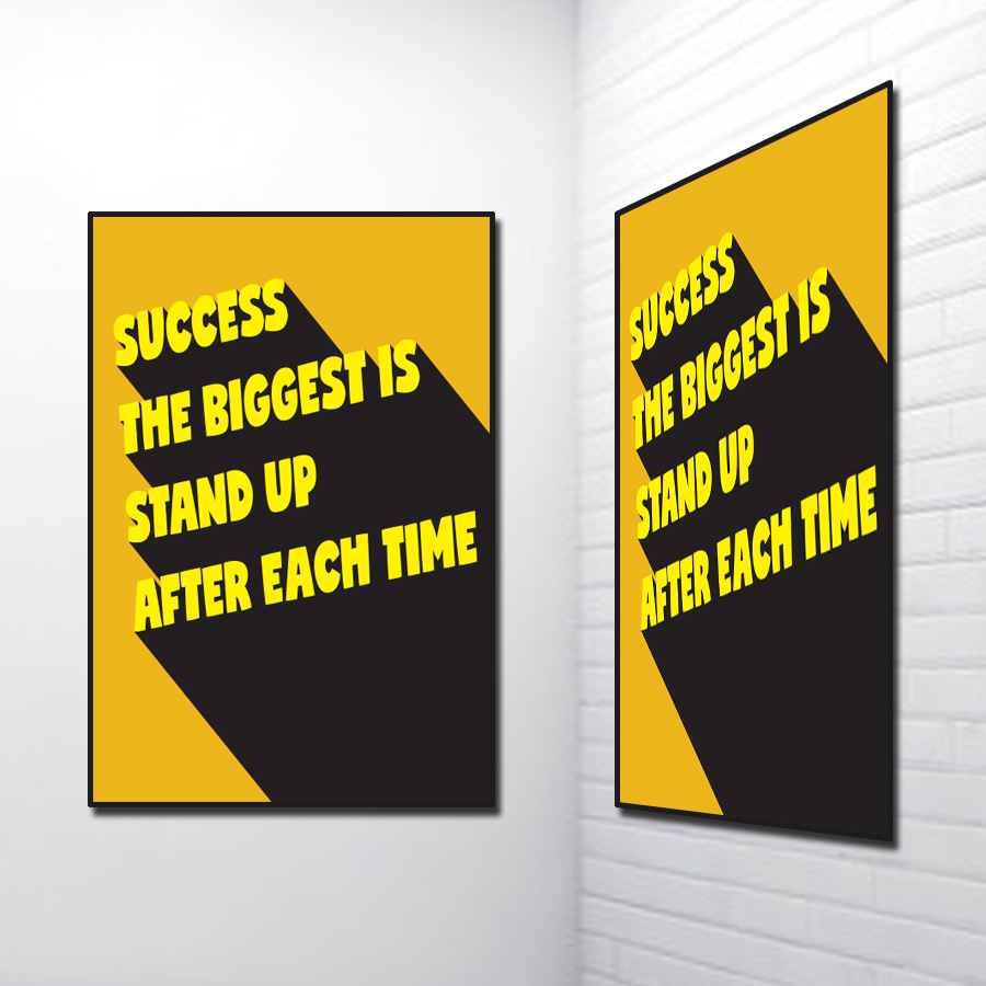 Tranh Slogan tiếng Anh: Success The Biggest Is Stand Up After Each Time