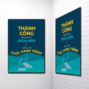 Mẫu tranh slogan đẹp Thành công không phải là đích đến mà là cả một cuộc hành trình