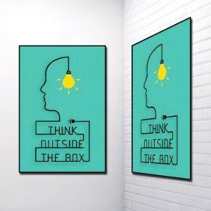 Tranh Slogan Tiếng Anh: Think Outside The Box