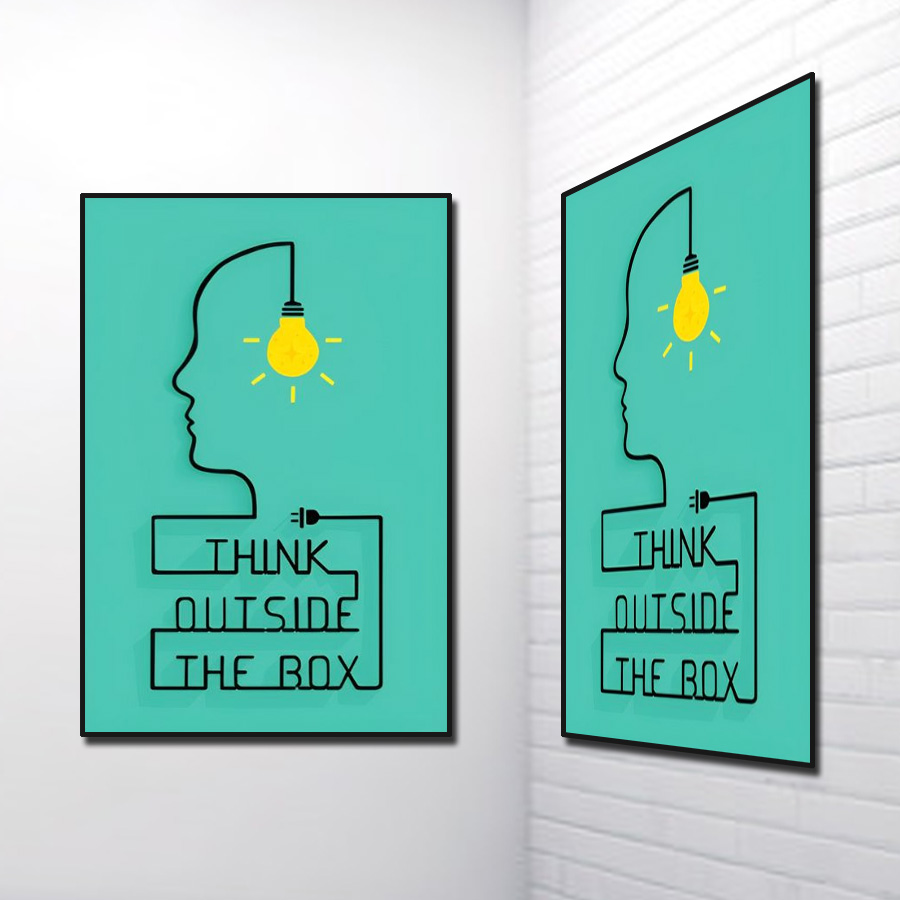 Tranh Slogan Tiếng Anh: Think Outside The Box