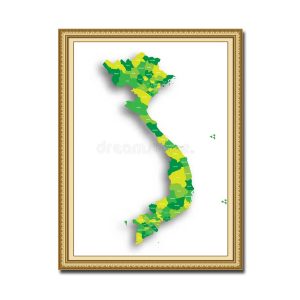Bức tranh bản đồ Việt Nam đẹp với 63 tỉnh thành được tạo các màu khác nhau