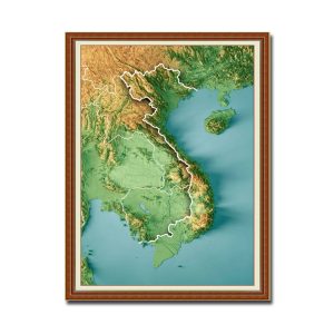 Tranh treo tường bản đồ Việt Nam đẹp với màu sắc theo địa chất