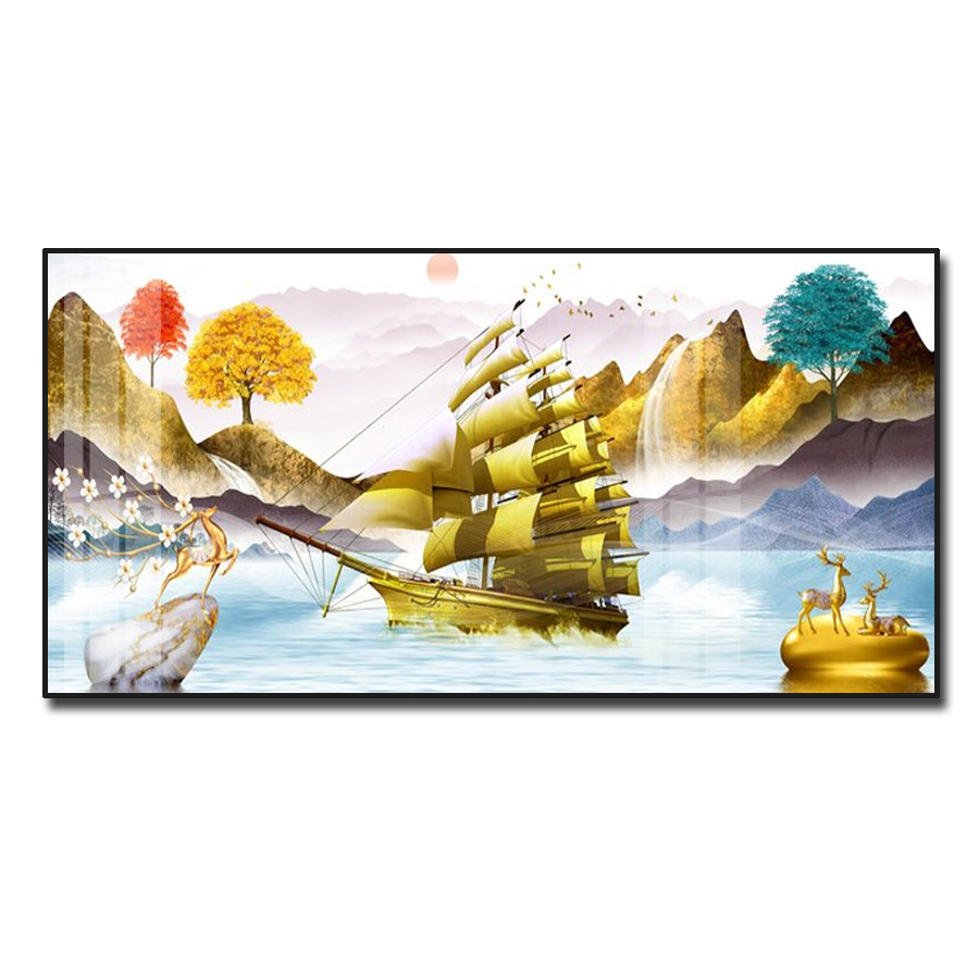 Tranh thuận buồm xuôi gió đẹp kiểu khổ ngang